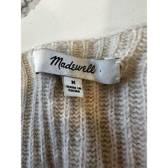 Madewell Cream Woolside Pullover V-Neck Sweater Women’s Sz M - Picture 4 of 7